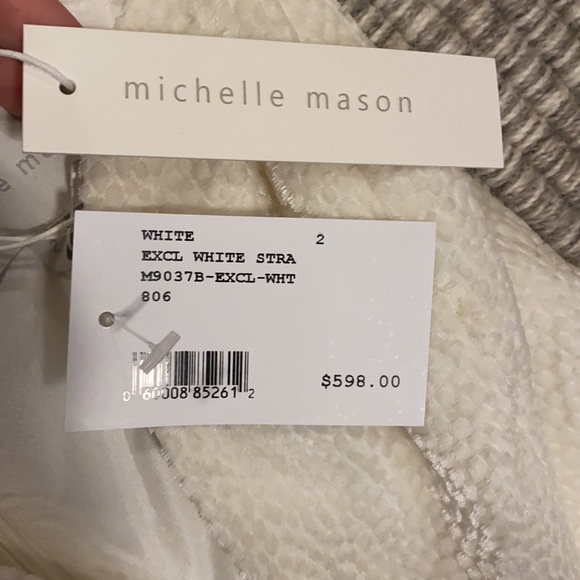 NWT Michelle Mason Strapless Burnout Dress - Picture 5 of 7